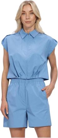 MY ESSENTIAL WARDROBE MWSunna Sleeveless Shirt - Dames - Overhemden - Blauw - 2XL - Katoen - Overhemden
