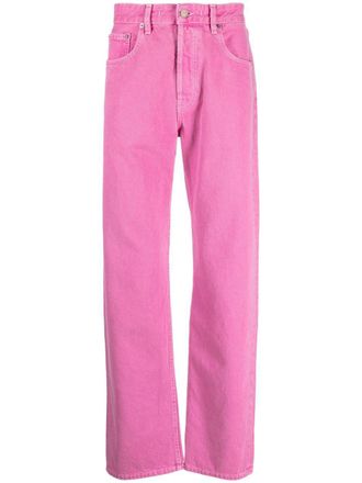 Jacquemus Jeans dritti con applicazione logo - Rosa