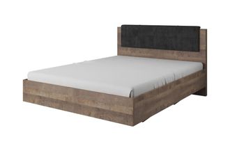AKL FURNITURE Cama efecto madera Crema y Gris 160x200