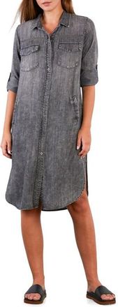 BILLY T Long Sleeve Denim Shirtdress in Ideal Grey at Nordstrom, Size X-Small
