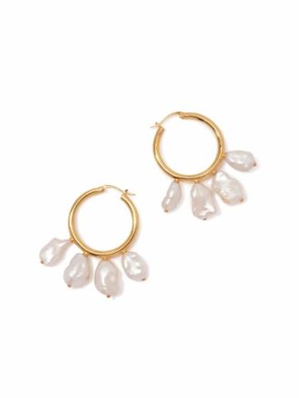 Lizzie Fortunato Womens Keshi Cool Hoops In Gold