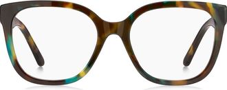 Marc Jacobs 53mm Square Optical Glasses in Teal Havana at Nordstrom