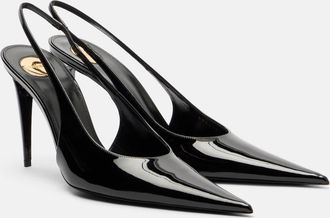 Saint Laurent Guermantes 95 patent leather slingback pumps