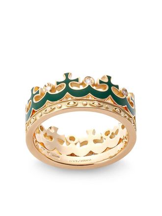 Dolce & Gabbana 18kt geelgouden Royal ring met diamant