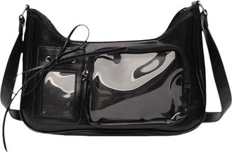 Generic PU Shoulder Bag Adjustable Strap Hobo Handbags Tote Bag for Women (Black)