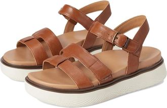 Vionic Solana J4525L1200 Sandals Tan Leather Wedge Heel JZZ1228