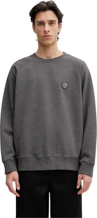 Maison Kitsun&eacute; Fox Head Oversize Sweatshirt - Heren - Sweatshirts - Grijs - L - Katoen - Hoodies & sweatvesten