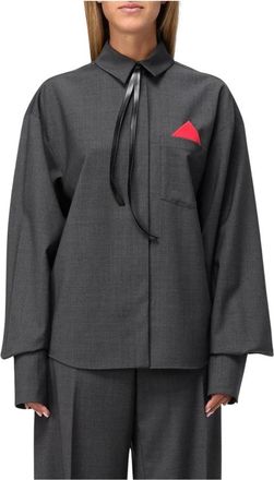 Sportmax Dames, Blouses & Shirts, Grijs, Maat: 2XS