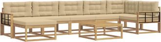 vidaXL Conjunto De Sof&aacute;s De Exterior 8 Uds. Y Beige Vidaxl