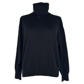 Jil Sander Turtle Neck Sweatshirt in Black Wool