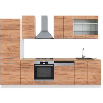 Vicco Mueble De Cocina Fame-line, Oro Potencia Roble/blanco, 300 Cm, Et Roble, Vicco