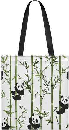 Generic Cute Pandas Womens Tote Casual Shopping Bag Lightweight Shoulder Bags Hobos Handbag for Work Travel Daily 35x40cm
