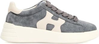 Hogan Grijze Su&egrave;de Sneakers - Dames - Sneakers - Grijs - 36 1/2 EU - Su&egrave;de - Schoenen