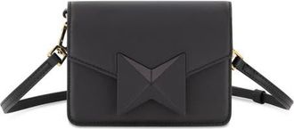 Mac Duggal Mini Leather Gold Strap Crossbody Bag in Black at Nordstrom