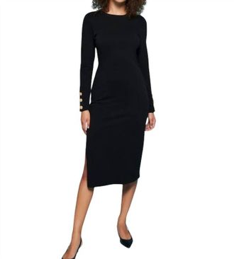 Nation Ltd Theo Contrast Midi Dress In Black