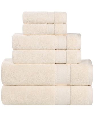 Superior Belmont Zero Twist Cotton Medium Weight Soft Absorbent 6Pc Towel Set