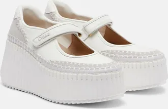 Chlo&eacute; Chlo&eacute; Zapatillas con plataforma Nama de piel con ante