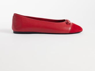 Mango ballerine rosse con dettaglio fiocco-Rosso
