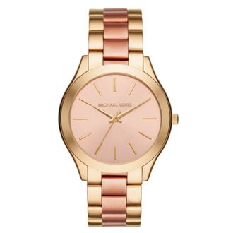 Michael Kors Accessoires, Dames, Geel, ONE Size, Gouden Roestvrijstalen Dameskwarts Horloge