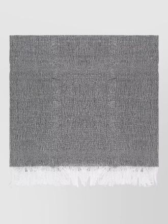 PANICALE lurex linen blend scarf textured fringe