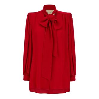 Valentino Garavani Dames, Blouses & Shirts, Rood, Maat: 2XS Zijde