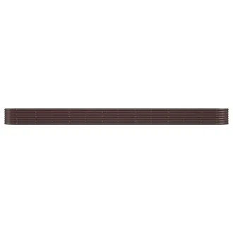 Berkfield Home Garden Raised Bed Powder-coated Steel 512x80x36 cm Brown | Size: 512 x 80 x 36 cm