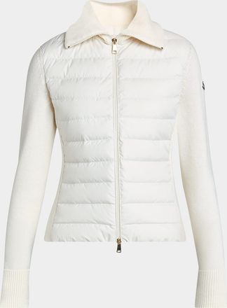 Moncler Padded Wool Zip-Up Cardigan