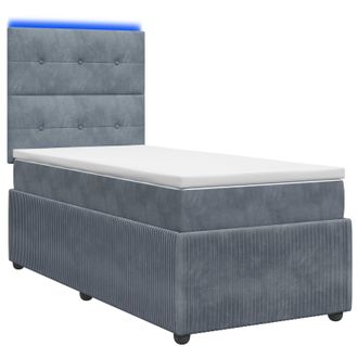 vidaXL Letto Box Spring Led Con Materasso Grigio Scuro 90 X 190 Cm Vidaxl