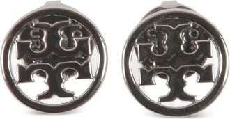 Tory Burch Orecchini a bottone con logo - Argento
