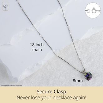 MAX + STONE 925 Sterling Silver or 14k Gold 8mm Cushion Cut Gemstone Pendent Necklace