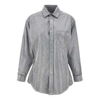 Darkpark Anne Katoenen Denim Overhemd - Dames - Overhemden - Grijs - S - Katoen - Overhemden
