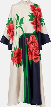 La DoubleJ Magnifico floral silk twill maxi dress