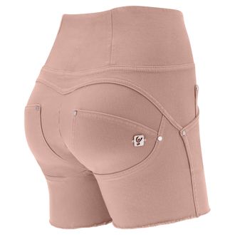 Freddy Shorts push up WR.UP vita alta sfrangiati in denim navetta tinto in capo