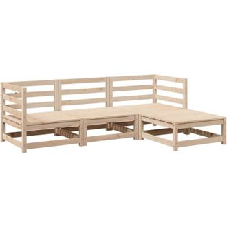 vidaXL 4 Piece Garden Sofa Set Solid Wood Pine vidaXL