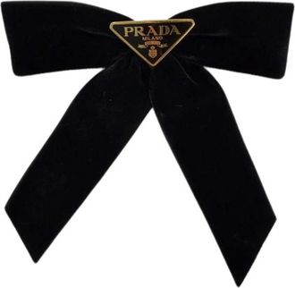 Prada Pre-owned Valletta Velvet Hair Clip - - Pre-owned - Donna - Nero - ONE SIZE