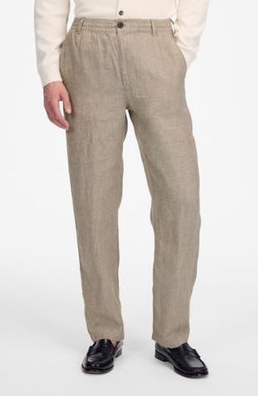 Madewell Elastic Waist Straight Leg Linen Pants in Chestnut at Nordstrom Rack, Size Xx-Large