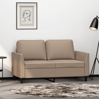 vidaXL Sof&aacute; De 2 Plazas De Cuero Sint&eacute;tico Color Capuchino 120 Cm Vidaxl