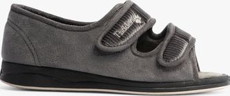 Padders Womens Padders LYDIA X Womens (6E Fit) Touch Fasten Slippers Grey - Size: 4