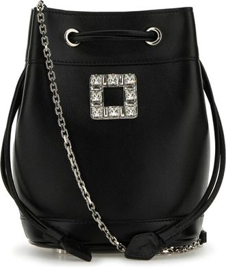 Roger Vivier Tres Vivier Daisy Aumoniere - Dames - Schoudertassen - Zwart - ONE Size - Leer - Tassen