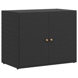 Berkfield Home Garden Storage Cabinet Black 100x55.5x80 cm Poly Rattan