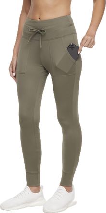 Bally Total Fitness Womens Pocket Drawstring Jogger Leggings, Dusty Olive, Large