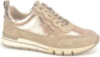 Caprice Schoenen, Dames, Beige, 38 EU, Taupe Goud Runner Tapijt Modern Stijl