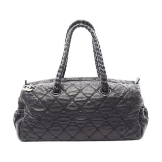 Chanel Pre-owned Matelasse Leren Boston Tas - Dames - Pre-owned - Zwart - Maat: ONE Size Leer