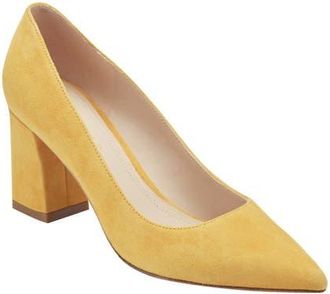 Marc Fisher Zala Block Heel Pump in Deep Yellow at Nordstrom, Size 6.5