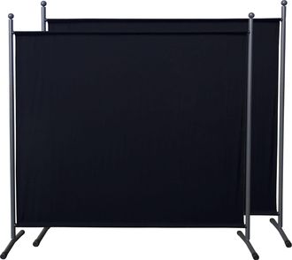 Quick-Star Biombo De 2 Piezas 180 X 178 Cm Tela Blanca Y Negra Separador De Ambientes Pared Divisoria De Jard&iacute;n Grande Biombo De Privacidad Para Balcones