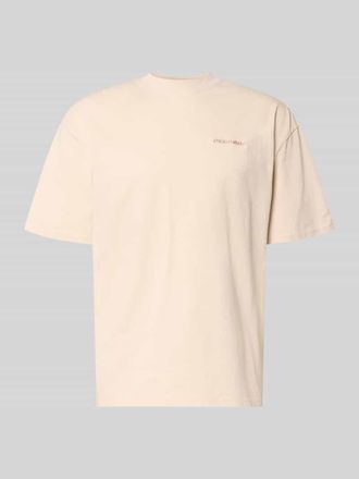 Pegador Oversized T-Shirt mit Label-Stitching in Sand, Gr&ouml;&szlig;e XXL