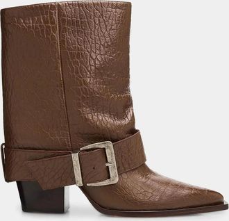 Schutz Parker 85MM Buckled Leather Booties