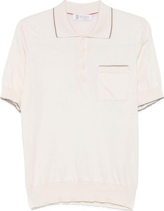 Brunello Cucinelli Polo con dettaglio a contrasto - Toni neutri