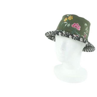 Dior Pre-owned Accessories, male, Green, Size: ONE SIZE Pre-owned Teddy-D Oblique Bucket Hat