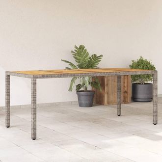 vidaXL Mesa De Jard&iacute;n Superficie Madera Acacia Rat&aacute;n Gris 190x90x75cm Vidaxl